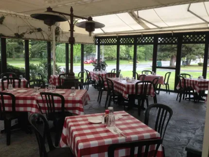 Covered patio seating