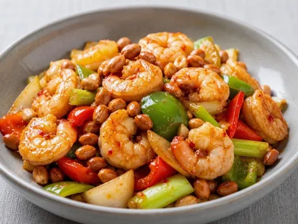 Kung Pao Prawns with Peanuts