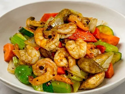 Prawns in Garlic Black Bean Sauce