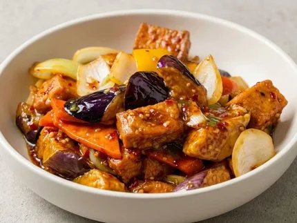 Tofu with Eggplant in Chili Garlic Sauce